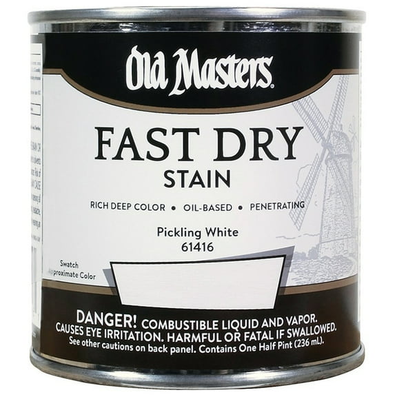 2-Pack of 1/2Pt Old Masters 61416 Pickling White Fast Dry Stain Oil-Based Wood Stain