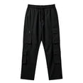 thumbnail image 4 of Cmfcve Water Repellent Cargo Pants for Men Drawstring Waist Casual Pants Straight Leg Hiking Pants, 4 of 7
