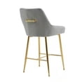 thumbnail image 2 of Heye Grey Stool with Velvet Upholstery and Steel base, 2 of 2