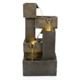 thumbnail image 3 of Alpine Corporation ZDQ110 LED Lights Stone Powder and Polyresin 5-Tier Cascading Fountain, Gray, 3 of 12