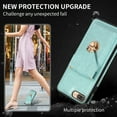 thumbnail image 3 of Cutyskin Case for iPhone 7 Plus, iPhone 8 Plus,Luxury Metal Buckle Back Folio Cover [Crossbody & Shoulder Strap][Credit Card Holder][Fashion Design] Shockproof Phone Case, Green, 3 of 8