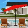 thumbnail image 2 of SAFAVIEH Zimmerman 6.5' X 10' Market Crank Patio Umbrella, Red/White, 2 of 6
