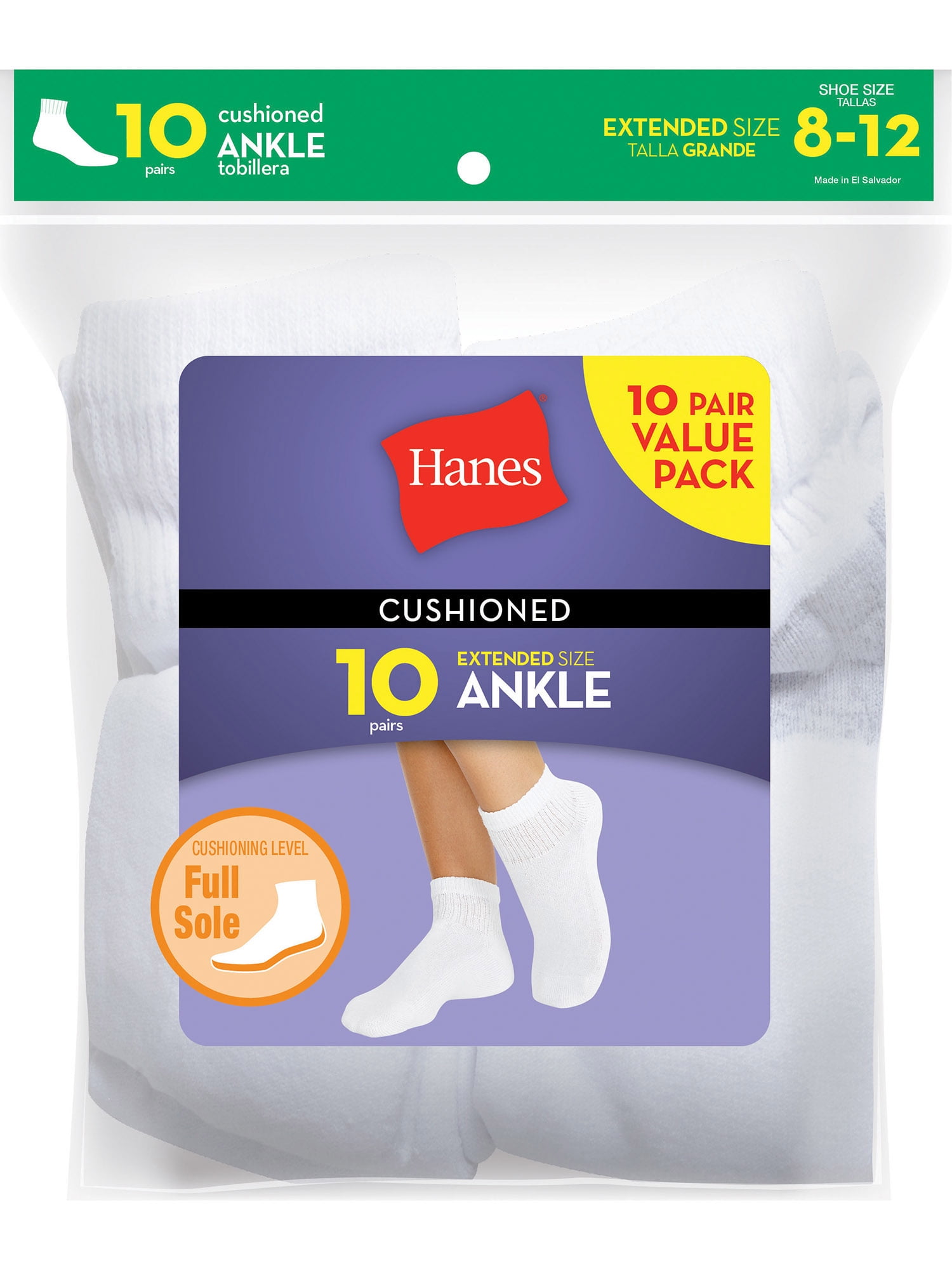 Hanes Hanes Women's Everyday Cushioned Ankle Socks, 10Pack Walmart