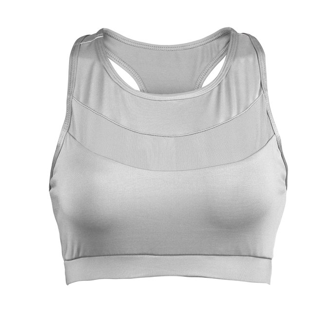 Sujetadores deportivos con espalda cruzada para mujer, sujetador deportivo de alto impacto para entrenamiento y gimnasio (gris, XL)