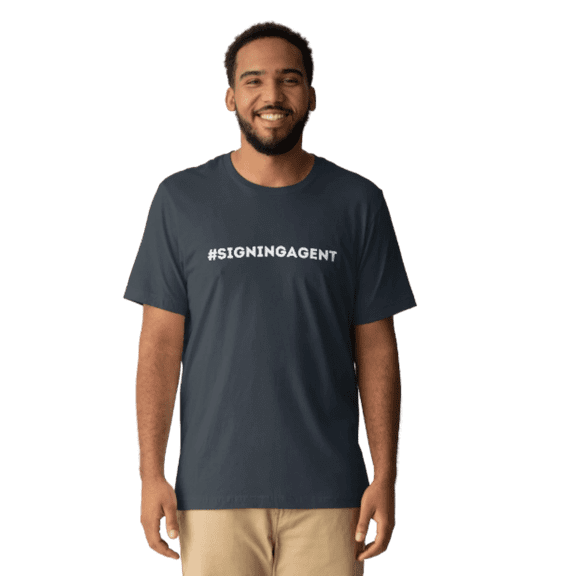 Notary Public T-Shirt – “Hashtag - SigningAgent” Notary Shirt, 100% Cotton Unisex Tee