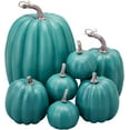thumbnail image 6 of 7Pcs Halloween Artificial Pumpkins Fake Plastic Pumpkins Table Centerpiece for Farmhouse Fall Harvest Thanksgiving Halloween Party Decoration (Golden, One Size), 6 of 11