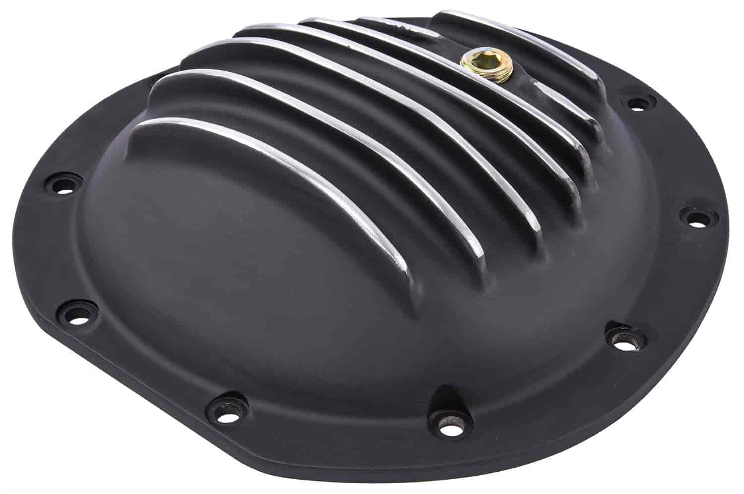 JEGS 62587 Cast Aluminum Differential Cover GM 8.5 in. 10-Bolt, Front Black 