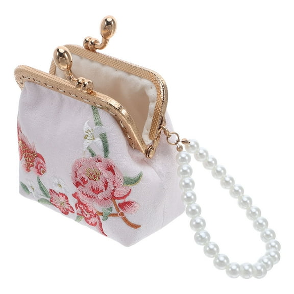 Raindrops Embroidered Clutch Purse with Lock in Multi Color Floral Brocade for Elegant Storage