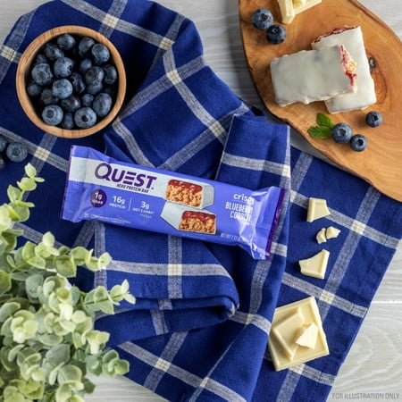 Quest Blueberry Cobbler Crispy Protein Bar, Low Carb, High Protein, 12 Count