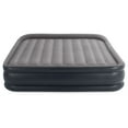Intex King Deluxe Pillow Rest Inflatable Air Mattress Bed with Built In Pump