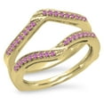 thumbnail image 1 of Dazzlingrock Collection 0.30 Carat (ctw) 14K Pink Sapphire Ladies Wedding Band Enhancer Guard Ring 1/3 CT, Yellow Gold, Size 6.5, 1 of 1