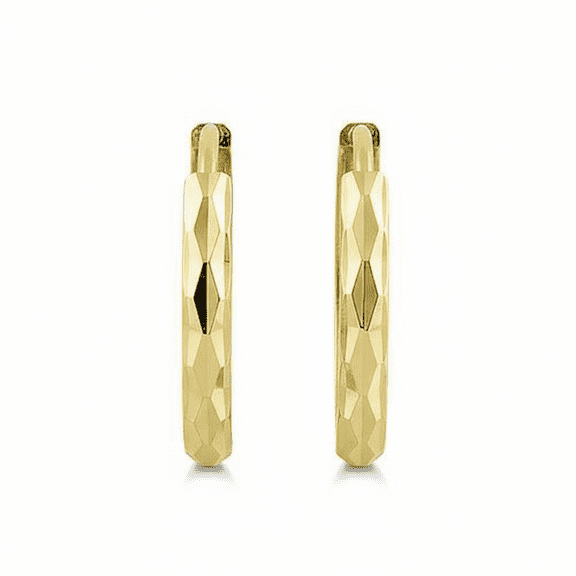 Vinali 14K Solid Gold Diamond Cut Hoop Earrings for Women 0.47in