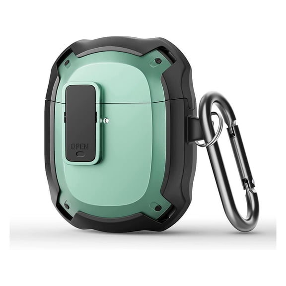 Compatible with Google Pixel Buds 2 Case Cover [Front LED Visible] Shockproof Protective Case with Keychain Secure Lock Design Hard PC Case Cover for Pixel Buds 2 2020 Green