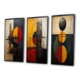 thumbnail image 3 of Designart "Belgian Conversations Geometric Abstraction I" Modern Geometric Framed Wall Art Set Of 3 - Gold Abstract Geometric Frame Canvas Set For Living Room Decor, 3 of 6