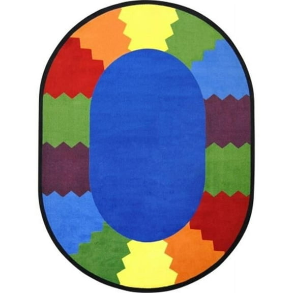 Kid Essentials Block Party Early Childhood Oval Rugs  Multi Color - 5 ft. 4 in. x 7 ft. 8 in.
