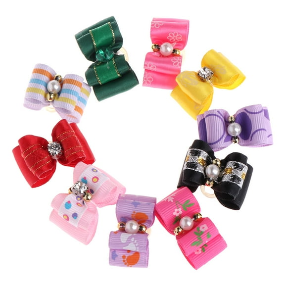 10Pcs Pet Hair Clips Dog Hair Decorations Pet Hair Bows Small Pet Dogs Hair Accessories Multicolors