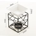 thumbnail image 6 of Warmself Delicate Romantic Ceramic Tealight Candle Holder Oil Burner, Fragrance Warmer Aromatherapy Wax Candle Tart Burner Warmer Diffuser for Home Bedroom Décor-Black, 6 of 6