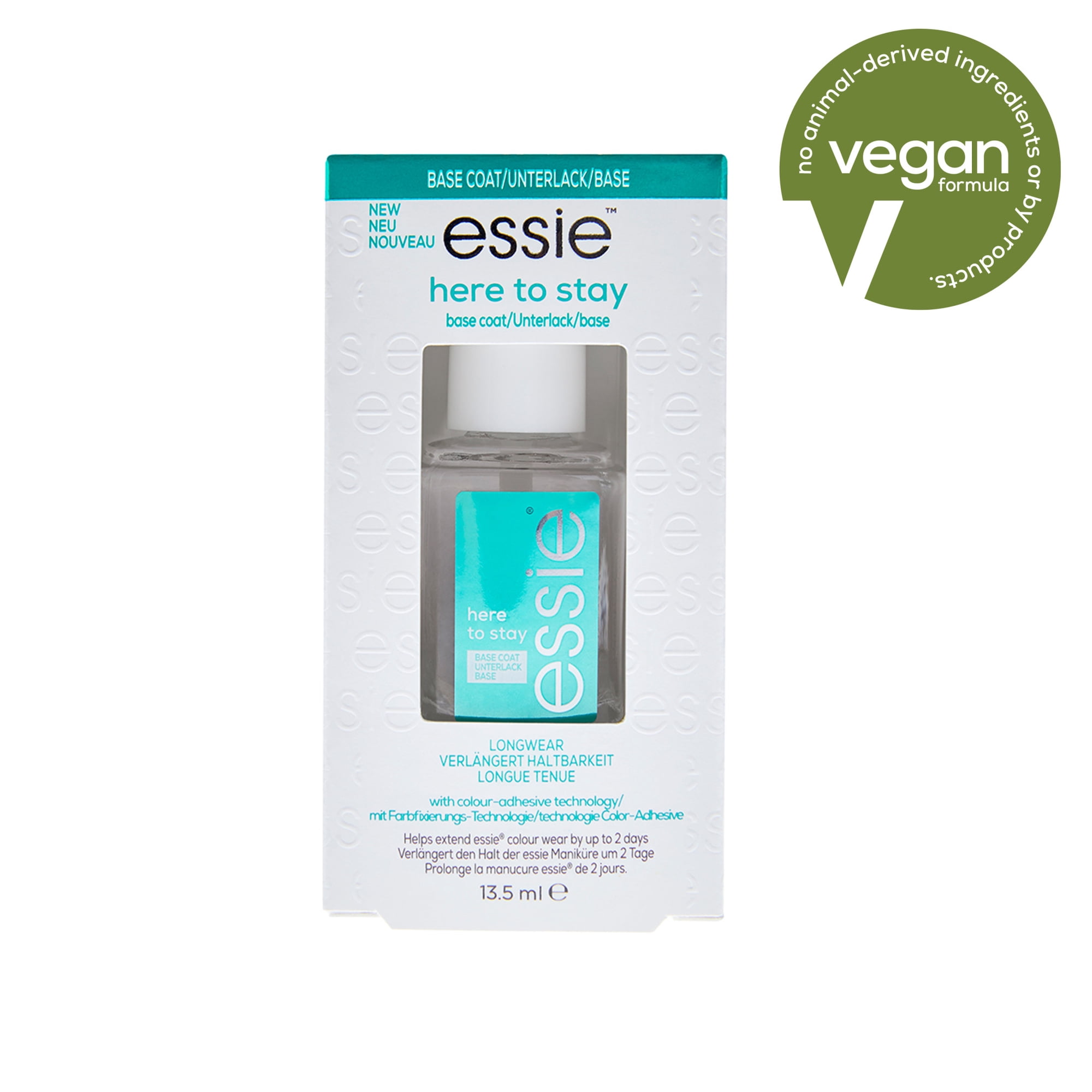 essie Vegan Base Coat, Clear, 0.46 fl oz Bottle
