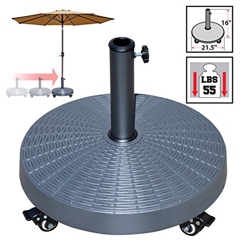 Sunrise Outdoor Resin Weight Base Patio Umbrella Stand, Base Only, Back