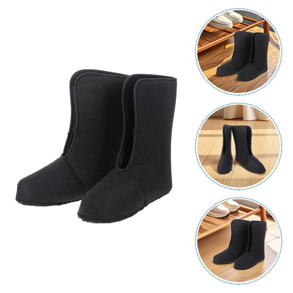 OUNONA 1Pair Soft Warm Boot Liners Waterproof Black Winter Shoe Liner for Snow Boots Outdoor Activities