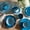 Glossy Blue, variant on 16-Piece Stoneware Dinnerware Set - Service for 4, Ceramic Plates and Bowls Sets, Chip Resistant, Rustic Dishware, Microwave & Dishwasher Safe Kitchen Dishes