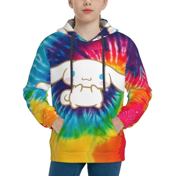 Sanrio Cinnamoroll Kids' Hoodie 3d Print Sweatshirt Soft Pullover Hooded With Big Pockets Fans Gifts For Boys Or Girls Small