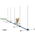 thumbnail image 1 of PawHut 2PCs Dog Agility Equipment Set with Weave Poles, White, 1 of 10