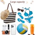 thumbnail image 4 of Bolso de playa grande, bolso de paja, bolso de hombro con cremallera, bolso de playa bohemio de verano para mujer, bolso de mano para picnic, gimnasio, compras, 4 of 5