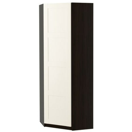 Ikea Corner wardrobe, black-brown, Bergsbo white
