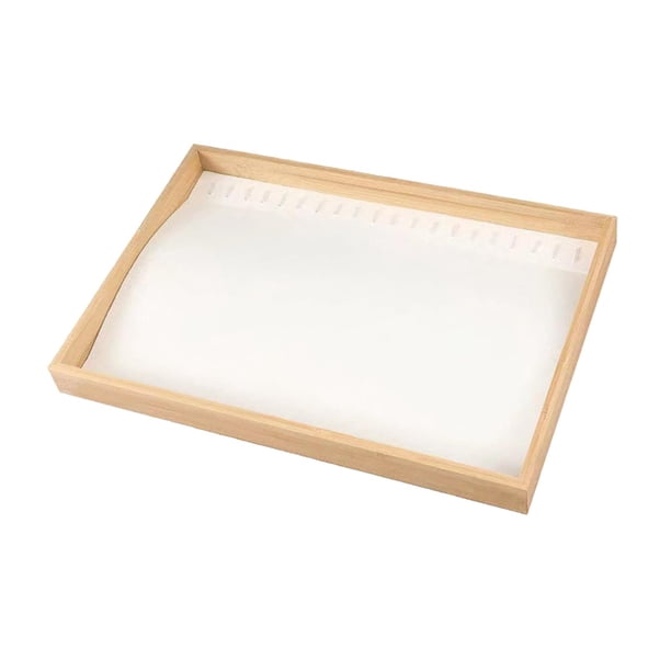 Caja de Almacenamiento de Bandeja para Collares, Almacenamiento de Tienda, Collares, Decoración para hogar, Bandejas Superiores de Cristal, Regalos Blanco Sunnimix titular de la exhibición de la joyería