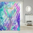 thumbnail image 2 of Mermaid Fabric Shower Curtain Teal Blue Purple Mermaid Tail Shower Curtain Kids Women Girls Sea Animal Bathroom Waterproof Accessories with 12 Hooks Mermaid Fish Scale Curtains,72x72 Inches, 2 of 6