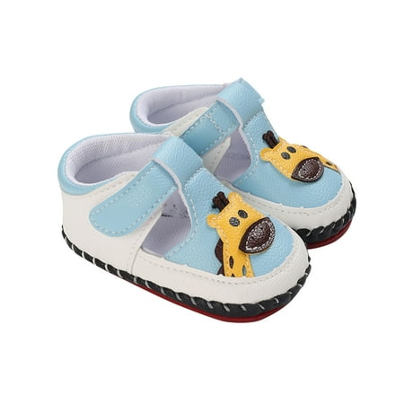 Meresysid Toddler Kids Infant Newborn Baby Summer Sandals Outside Wear Non-slip Breathable Small Baotou Soft Soled Cloth Shoes Blue