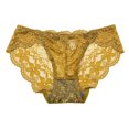thumbnail image 1 of Gibobby Bikini elástico algodón Ropa interior mujer Bragas sexy para mujer Detalle panty encaje Bragas encaje ganchillo Bikini （Amarillo，Talla única), 1 of 5