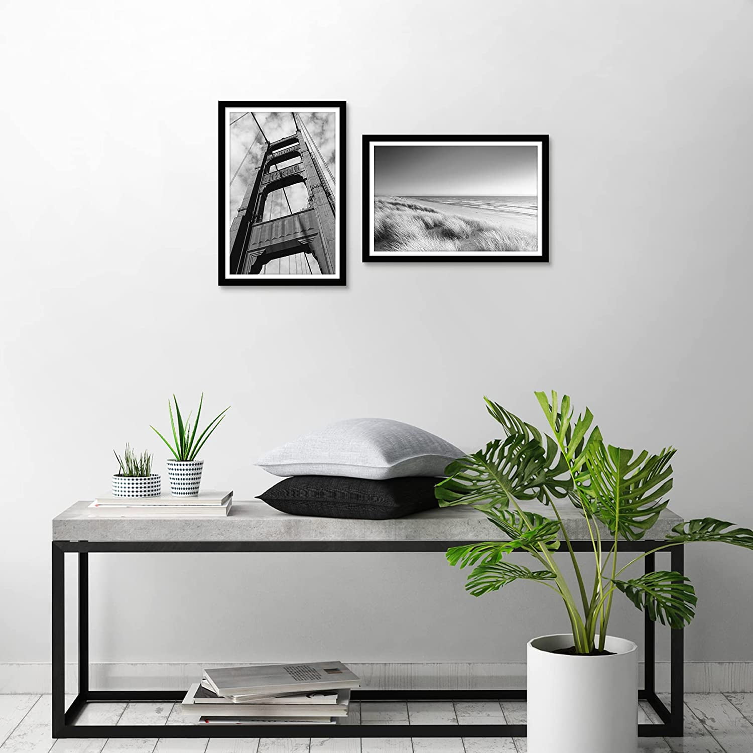 Americanflat 12x18 Picture Frame in Black with 11x17 Mat - Set of 2 Frames - Displays 11x17 " Photos With Mat and 12x18 Without Mat
