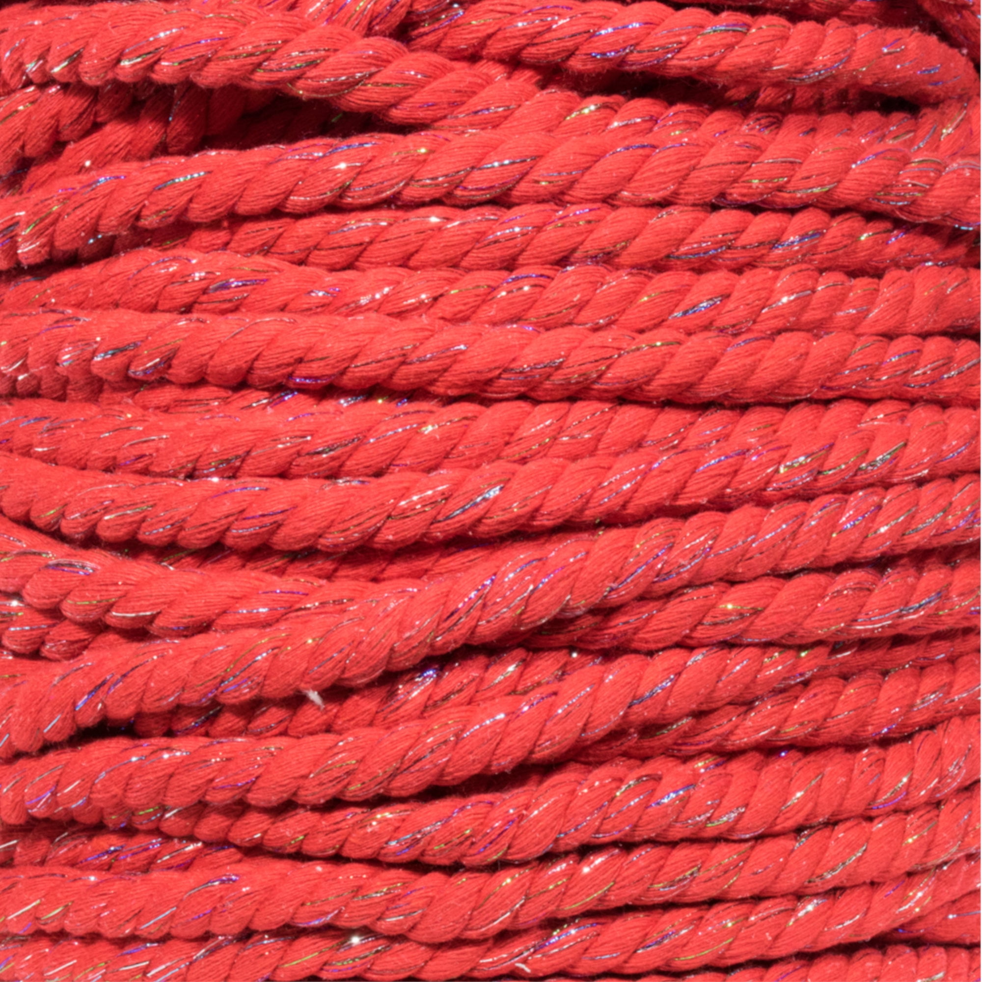 Super Soft 3 Strand Twisted Cotton Rope Wine Red, 1/4 Inch x 25 Feet 