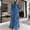 Navy, variant on Women Long Sleeve Half Turtleneck Fall Dress Bohemian Relaxed Fit Maxi Flared Tiered Dress (Navy XXL)