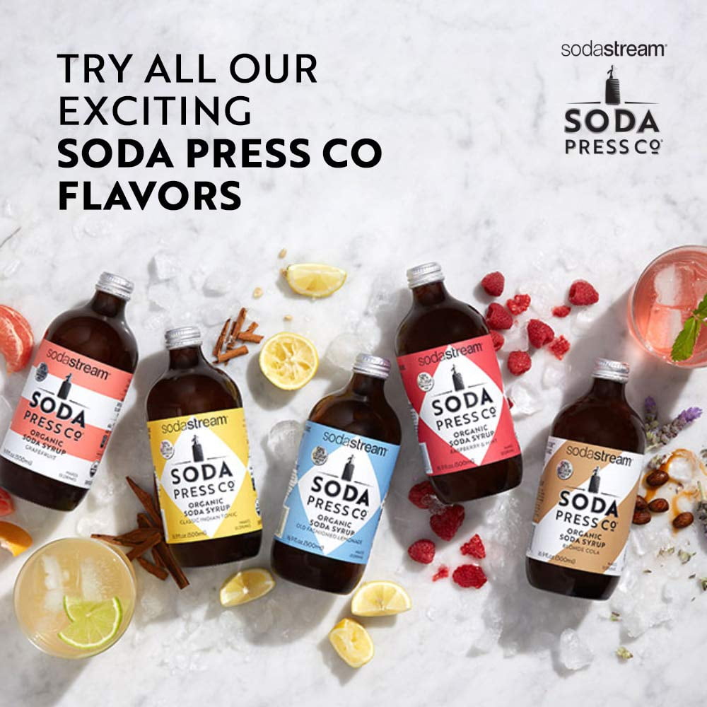 Soda Press Organic Raspberry & Mint Flavor Mix for SodaStream, 16.9 Fl Oz, 2 Pk