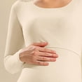 thumbnail image 3 of Tawop Women Thermal Underwear Base Layer Long John Set Winter Cold Weather Warm Top and Bottom(Beige,L), 3 of 5