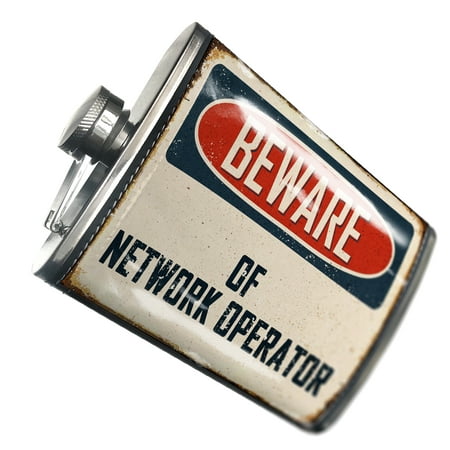 

NEONBLOND Flask Beware Of Network Operator Vintage Funny Sign