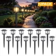 thumbnail image 6 of 12-Pack Solar Pathway Lights Outdoor, IP65 Waterproof LED Garden Lights with Auto On/Off, Warm White Landscape Lighting for Walkway, Yard, Patio and Driveway, Black, 6 of 7