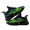thumbnail image 6 of Coolcustomize Men's Plus Size Sneakers - Bold Green Flame Pattern Trainers, Cushioned Midsole & EVA Sole for Gym, Running, Walking - All-Season Low-Top Lace-Up Running Shoes in Neon Green, 6 of 9
