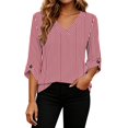 thumbnail image 7 of Qiggri 3/4 Length Sleeve Womens Tops Dressy Casual Blouses V Neck T Shirts Summer Tops Spring Outfits Loose Fit XL, 7 of 7
