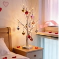 thumbnail image 3 of Árbol de abedul iluminado para decoración del día de San Valentín, 24 cm con adornos, paquete de 2, 3 of 5