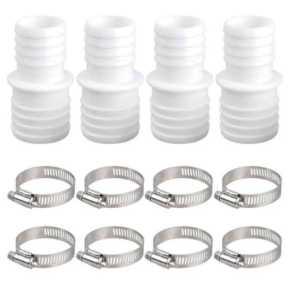 YIEMEEN 4Pcs 32mm Hose Nozzles Connector with Clamp for Pool Garden and Aquariums