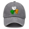 thumbnail image 3 of Womens Winter Hats Washed Cotton St. Pat Print Baseball Cap Vintage Style Dad Hat Hats for Women Men Gray One Size, 3 of 3