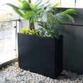 thumbnail image 6 of WORTH 32" H Metal Steel Rectangular Planter Box Planters for Indoor Outdoor, Tall Heavy Duty Modern Flower Plant Pot with Water Collecting Tray, Black, Commercial Residential, 6 of 7