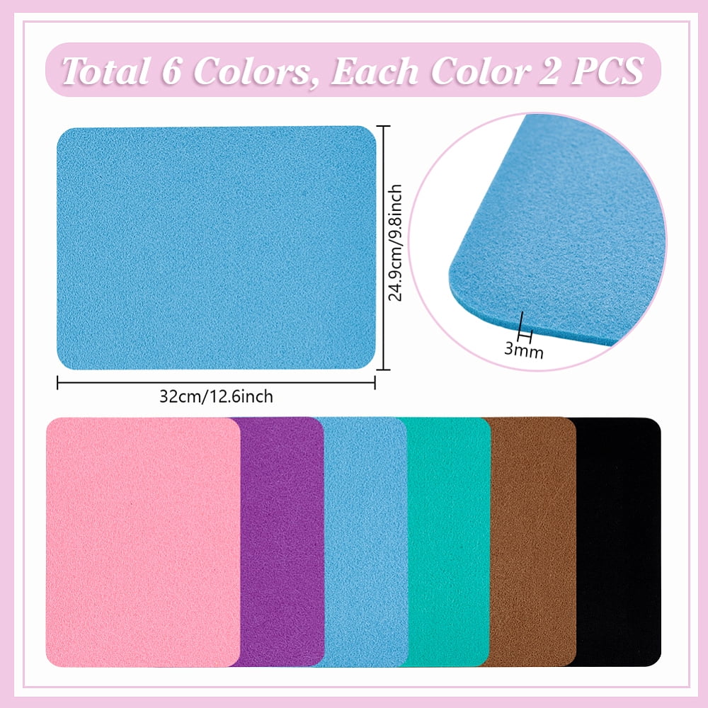12Pcs Rectangle Felt Fabric for DIY Crafts Sewing Accessories Mixed Color 320x249x3mm