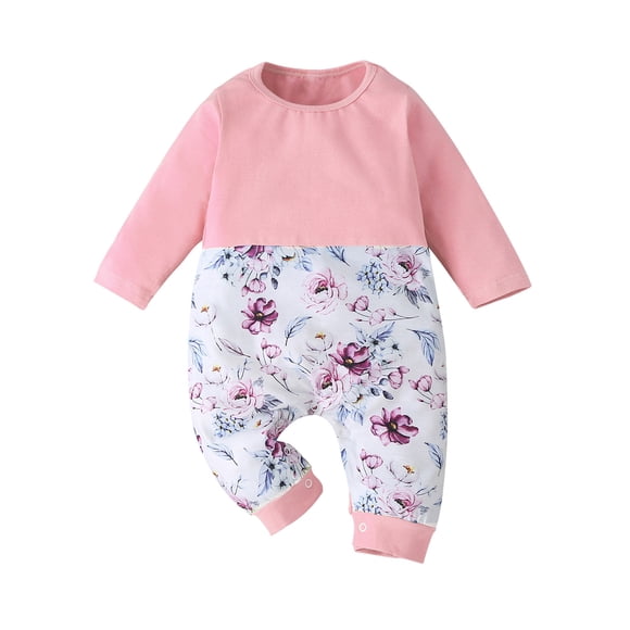 Body De Bebé Canastilla Onesies Para Niño Recién Nacido Niño Niña Estampado Floral Ropa De Colores Surtidos Mameluco Mono Rosa Odeerbi LM103-3009