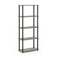 thumbnail image 3 of Furinno 23.6 W x 11.6 D x 57.4 H 5-Shelf Decorative Shelves, French Oak Gray and Black, 3 of 7
