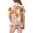 thumbnail image 4 of Leey-World Toddler Halloween Pajamas Girl's Halloween Pajama Set Cute Cartoon Printed Short Sleeved Shorts Home Clothes Pjs for Girls 2T 3T 4T 5T 6T 7T 8T, 4 of 5